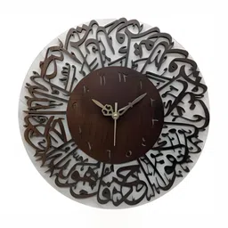 QEZNEF Brown Solid Geometric Traditional Wall Clock-image-77