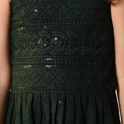 Muffin Shuffin Girls Ethnic Motifs Embroidered Regular Sequinned Kurti with Sharara image 2