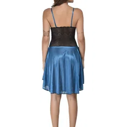 UNITRUST Women Self Design V-Neck Satin Baby Doll image 3