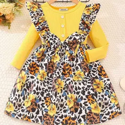 INCLUD Girls Animal Printed Fit & Flare Long Sleeves Dress-picture-43