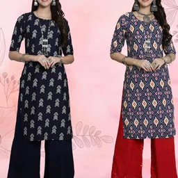 Ethnic basket Women Pack Of 2 Multicoloured Crepe Kurtas-picture-21