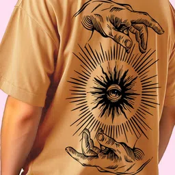 AUSK Graphic Printed Round Neck Drop-Shoulder Sleeves Pure Cotton Oversized T-shirt image 2