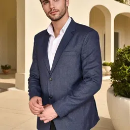 PRINTCULTR Notched Lapel Single-Breasted Blazers image 3