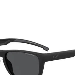 Hugo Boss Men Grey Lens & Black Rectangle Sunglasses With UV Protected Lens image 4