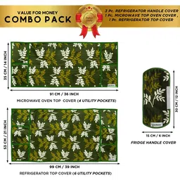 E-Retailer 5-Pcs Green & White Printed Appliance covers image 3