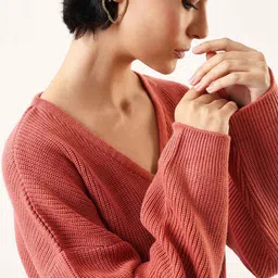 DL Woman Women V- Neck Long Sleeves Pullover Sweater-picture-36