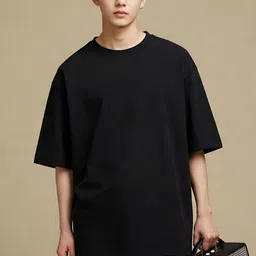 SMAN Round Neck Drop-Shoulder Sleeves Oversized Cotton T-shirt-picture-26