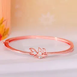 GIVA 925 Sterling Silver Rose Gold-Plated Stone Studded Sushma Pankh Bangle-Style Bracelet-picture-38