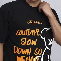 GRIFFEL Men Typography Printed Regular Oversized Cotton T-shirt image 4