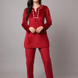 FNOCKS Embroidered Mandarin Collar Tunic & Trousers-picture-17