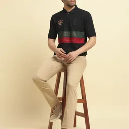 Cantabil Colourblocked Liverpool Polo Collar Cotton T-Shirt image 4