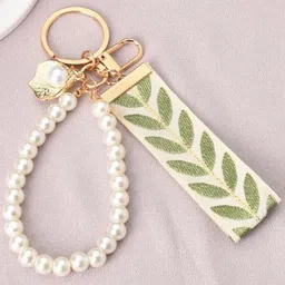 SALTY White & Green Pearl Whimsy Tassel Bag Charm-picture-31
