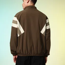 HRX by Hrithik Roshan Relaxed Fit Striped Mock Collar Sporty Jacket image 2