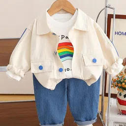 StyleCast x Revolte Boys Shirt Collar Pure Cotton T-shirt and Shirt and Trousers-picture-17