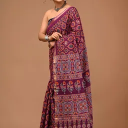 Moda Rapido Ethnic Motifs Zari Pure Cotton Handloom Ikat Saree-picture-24