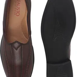 fausto Broad Feet Traditional Wedding Slip On Ethnic Juttis|Party Slip On Evening Shoes Mojaris For Men image 4