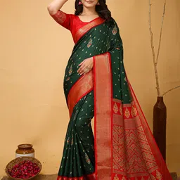 KAYOMMI Kalamkari Zari Kanjeevaram Saree-picture-17
