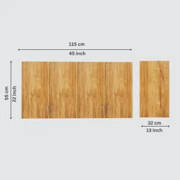 specialitypanels 4 Doors Modular Wall Mounted Kitchen Cabinet with Adjustable Shelf in Plateau Apple Finish image 3