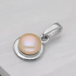 Sri Jagdamba Pearls Dealer 925 Sterling Silver Pearls Silver-Plated Circular Pendants-picture-32