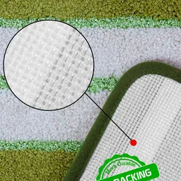HOKIPO Green & White Patterned Microfibre 1800 GSM Bath Rugs image 4