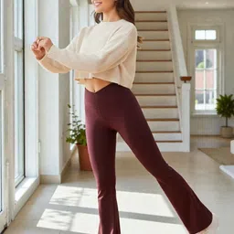 iuga Women Solid Maroon Track Pants image 4