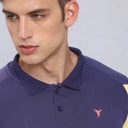 Technosport Colourblocked Polo Collar Antimicrobial Slim Fit T-shirt image 4