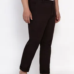 John Pride Plus Size Men Coffee Brown Trousers image 2