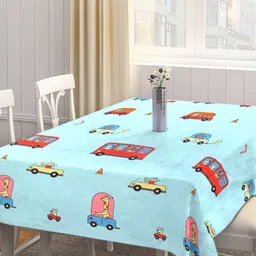 Arrabi Blue & Red Cartoon Printed 8-Seater Table Cover image 3