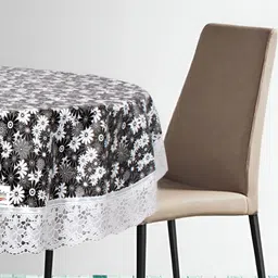 Stylista Black Waterproof Oval 4-Seater Table Cover image 2