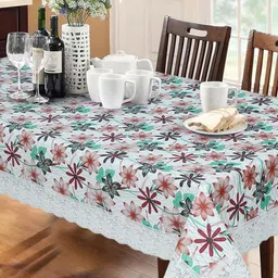 Dakshya Industries Green & White Printed 6-Seater Table Cover image 2