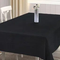 KLOTTHE Black Woven Design Solid 6-Seater Rectangular Table Cover image 2