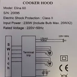 elite ELINA 60 Wall Mounted BLACK 1100 CMH Chimney image 3