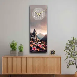 olive tree Multicolour Rectangle 24 Inches Wooden Wall Clock (Shiv)-picture-35