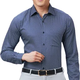 raymond Men Slim Fit Printed Spread Collar Formal Shirt-picture-16