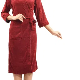 superior Maroon Free Size Bath Robe-picture-24
