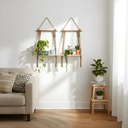 lippan Boho Macramé Wall Hanging Shelf | Wooden Wall Decor for Bedroom & Living Room image 5