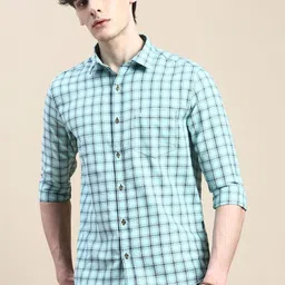 SHOWOFFFF Men Standard Slim Fit Checked Casual Shirt-picture-24
