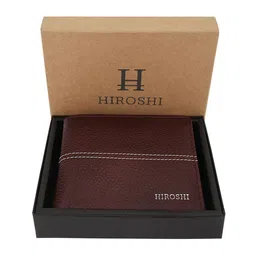 HIROSHI Men Leather Two Fold Wallet image 5