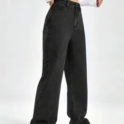 A1TUFF Women Jean Relaxed Fit High-Rise Light Fade Stretchable Jeans image 4