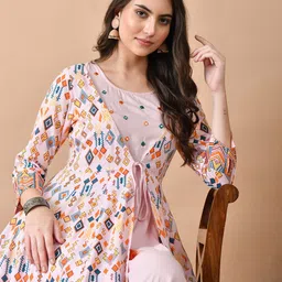 ftDiva Printed Maxi Ethnic Dress-image-15