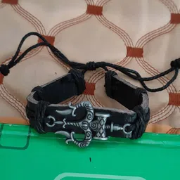 M Men Style Men Lord Shiv Mahadev Leather Wraparound Bracelet image 1