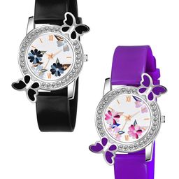 CSAMON Women Set Of 2 Printed Dial & Bracelet Style Straps Analogue Silicon Watches-picture-29