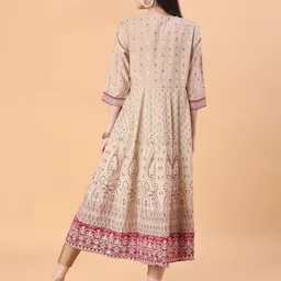 V-Mart Women Printed Mirror Work Anarkali Kurta image 5
