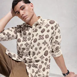 WROGN Ethnic Motifs Printed Pure Cotton Casual Shirt-picture-44