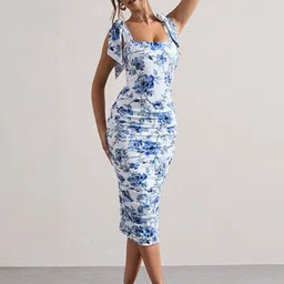 Outzidr Women Floral Print Bodycon Dress-picture-14