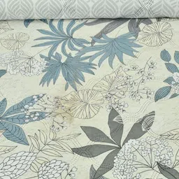 FURNOFY White & Cream-Coloured Floral Printed Reversible Ultrasonic Woollen Comforter image 2