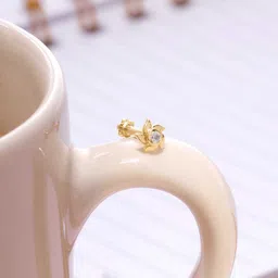 Mia by Tanishq 14KT Gold Topaz Twirl Spark Nose Pin -0.264 g image 1