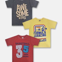 Here&Now X Game Begins Boys Pack Of 3 Assorted Printed T-shirts-picture-5
