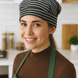 Kuber Industries Unisex Printed Adjustable & Breathable Kitchen Hat for Cooks Beanie-picture-10