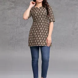 MANTRA DESIGNER Women Grey Blended Kurtas-image-13